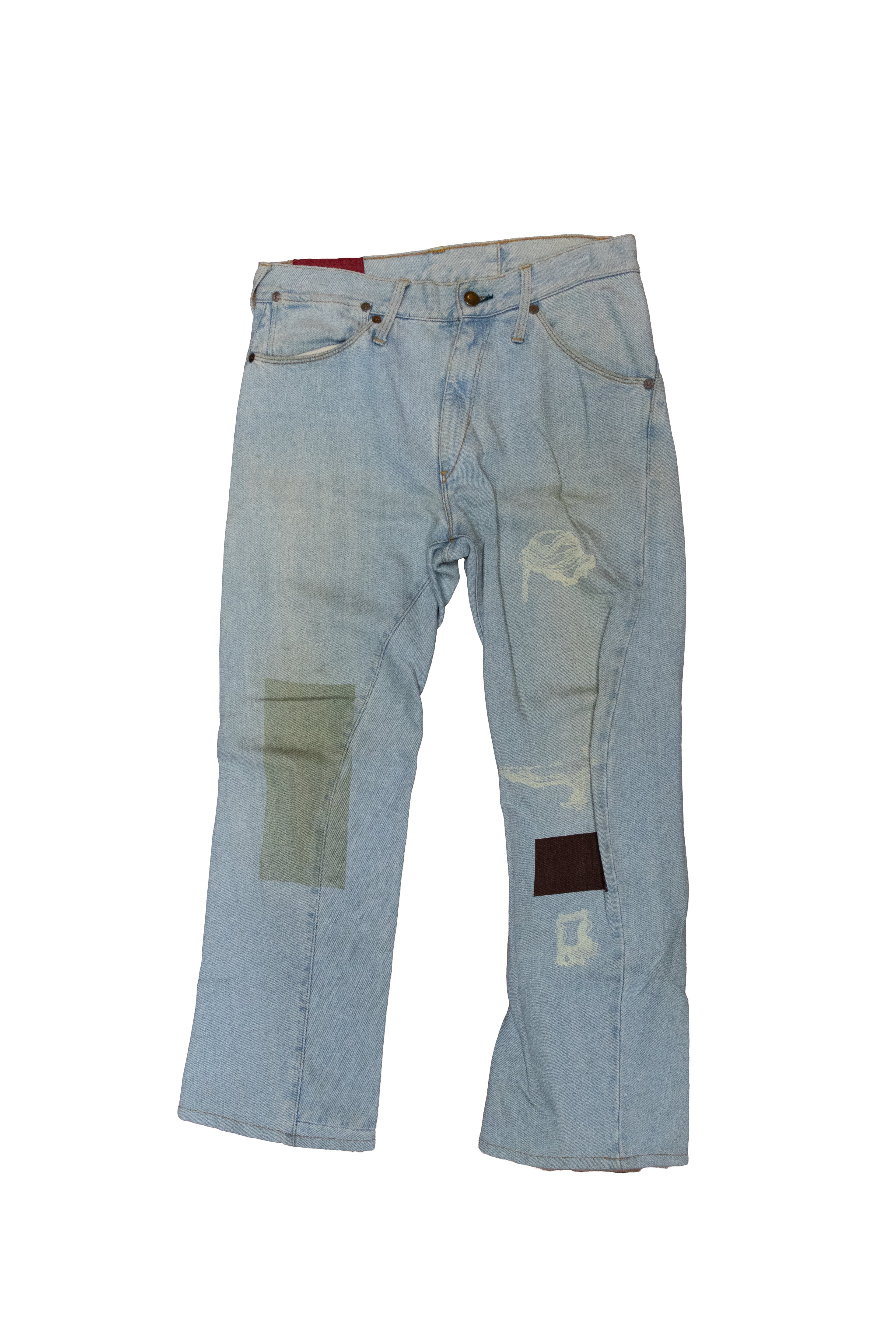 SS02 Levi’s Red Patchwork Warped Boot Cut Denim
