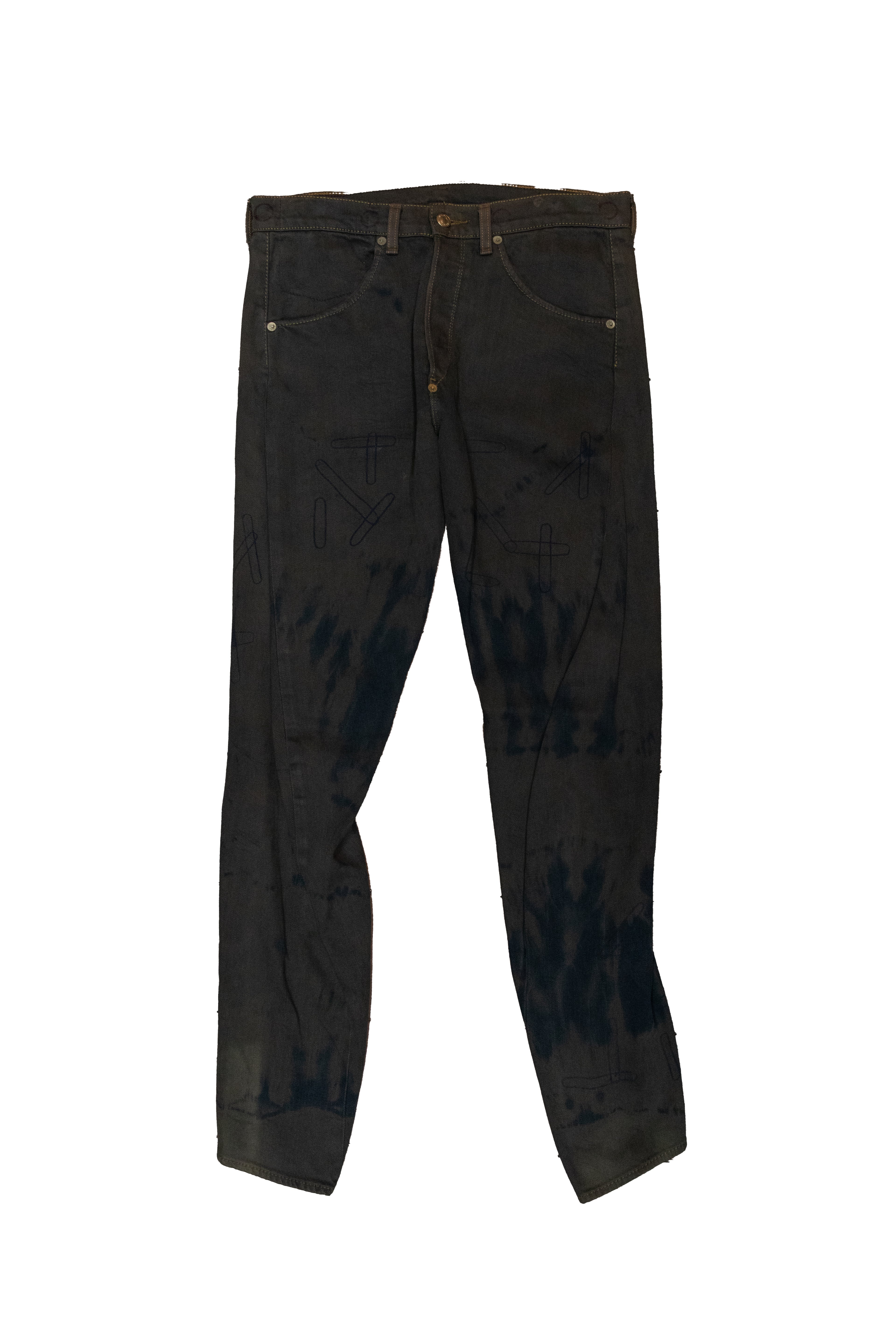 SS01 Levi’s Red “Honest-Dishonest” Warped Denim