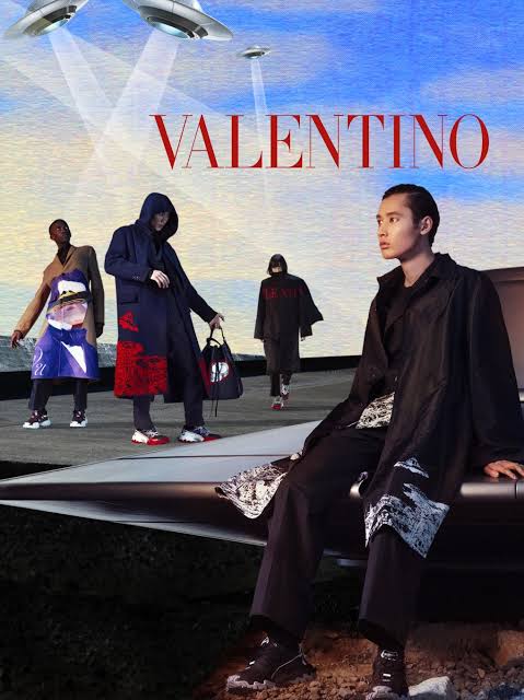 AW19 Undercover x Valentino “Time Traveller” Silk Shirt