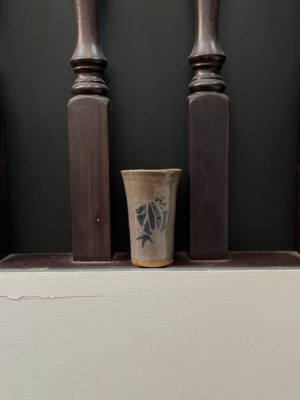 Tall cracked glaze ceramic vase