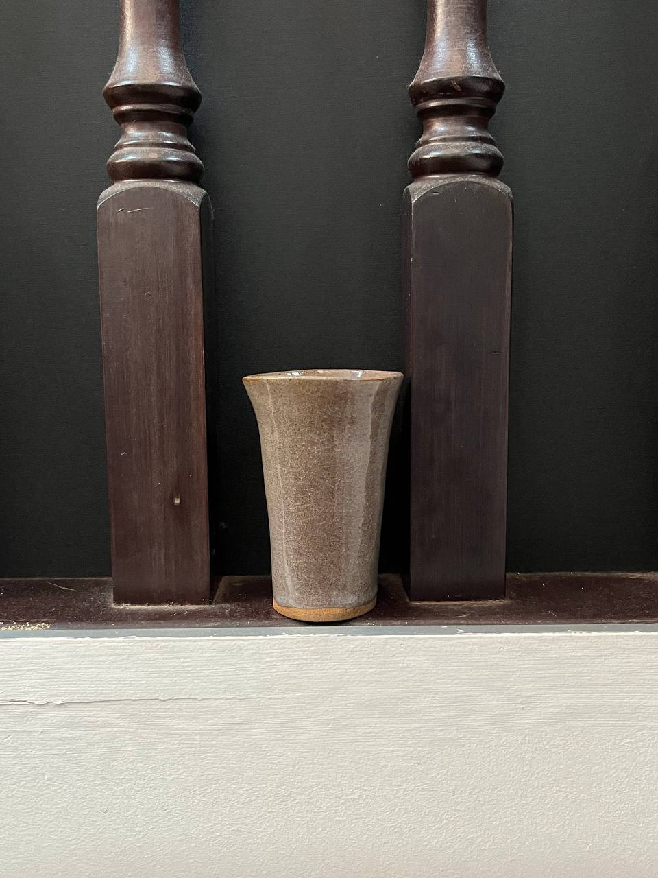 Tall cracked glaze ceramic vase