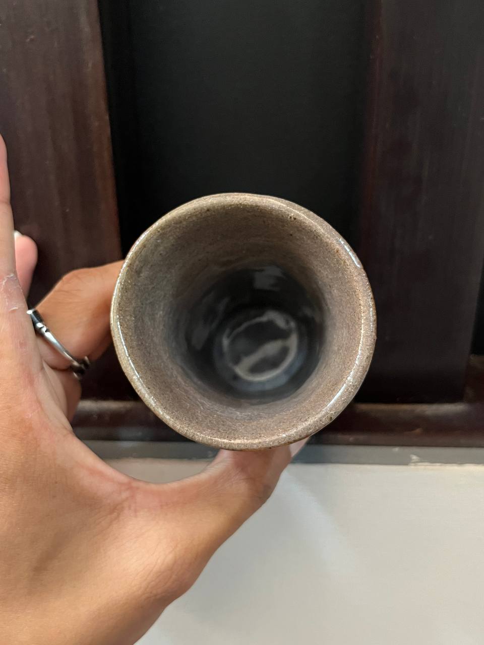 Tall cracked glaze ceramic vase