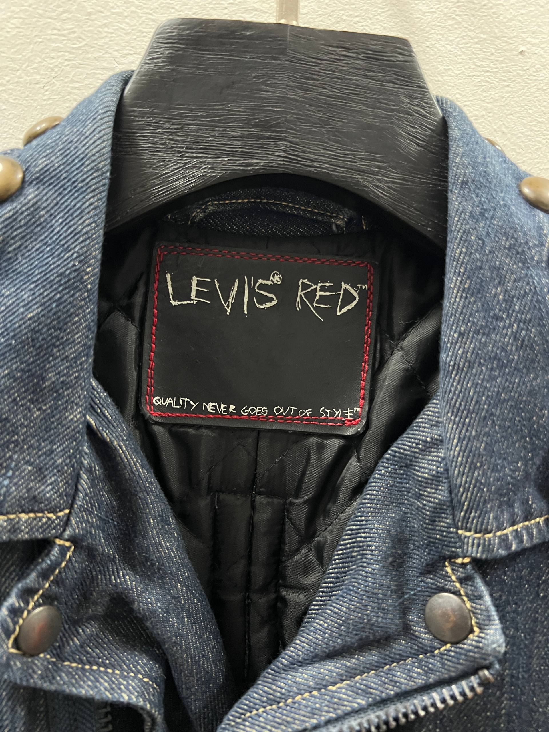 AW04 Levi’s Red Studded Biker Jacket