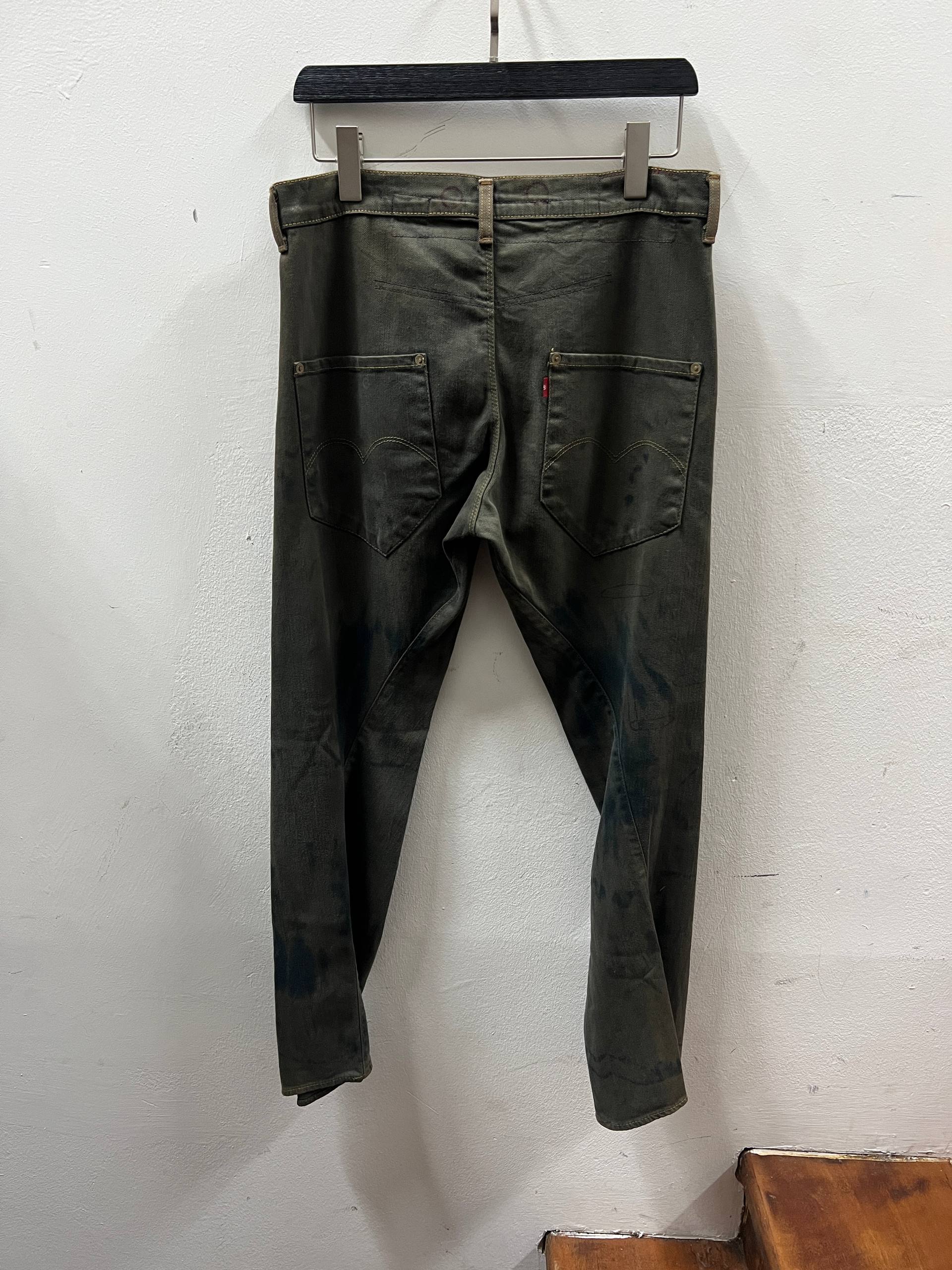 SS01 Levi’s Red “Honest-Dishonest” Warped Denim