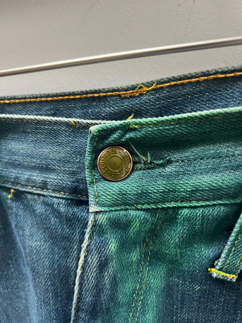 SS02 Levi’s Red Green Warped Boot Cut Denim