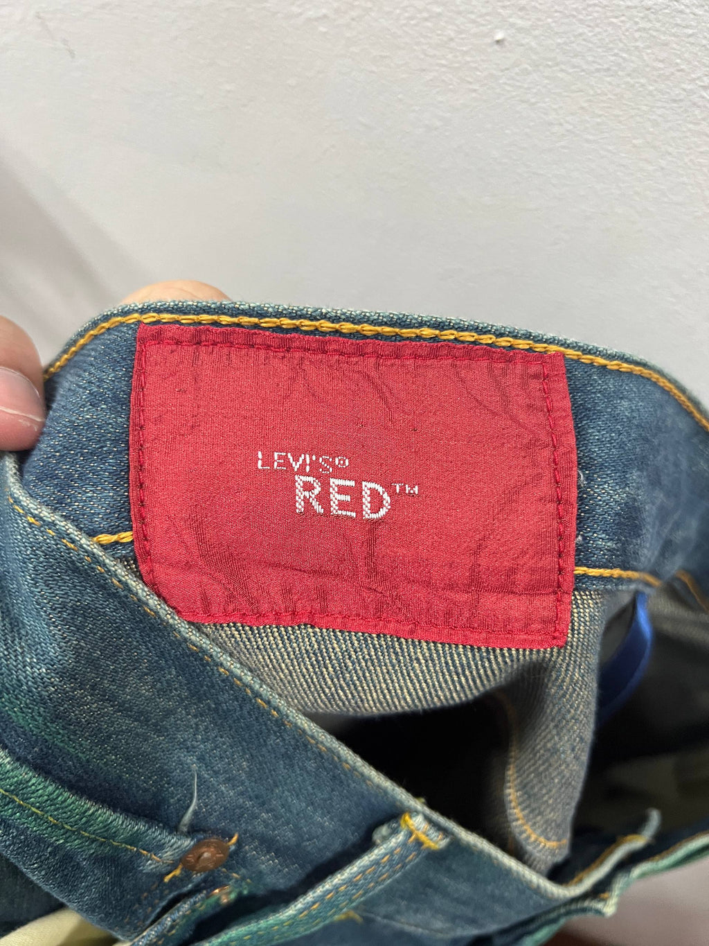 SS02 Levi’s Red Green Warped Boot Cut Denim