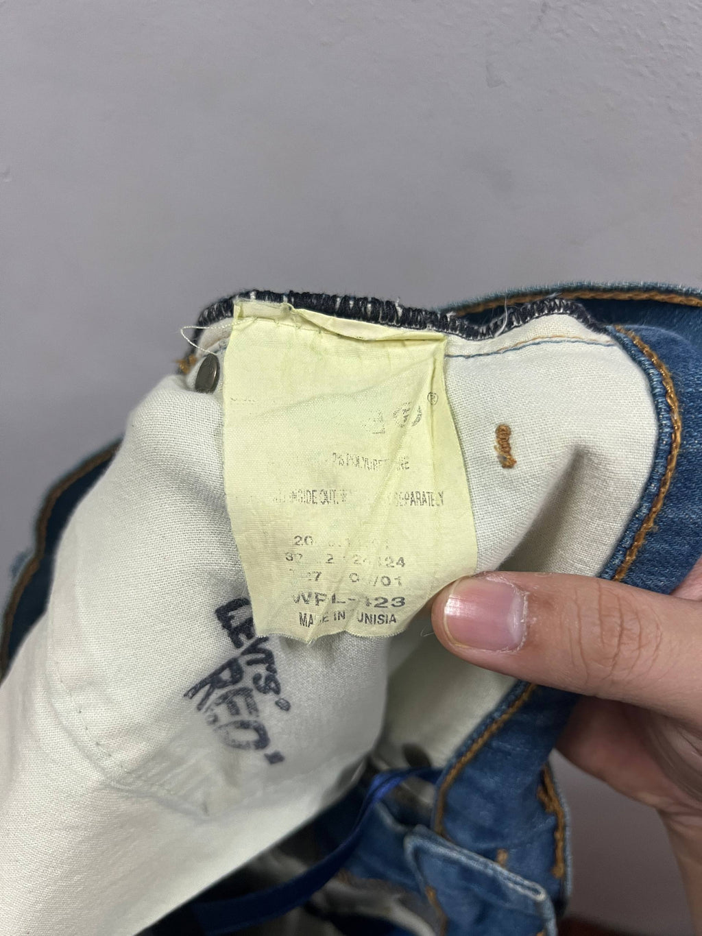 SS04 Levi’s Red “Mary-lou” Dark Wash Denim