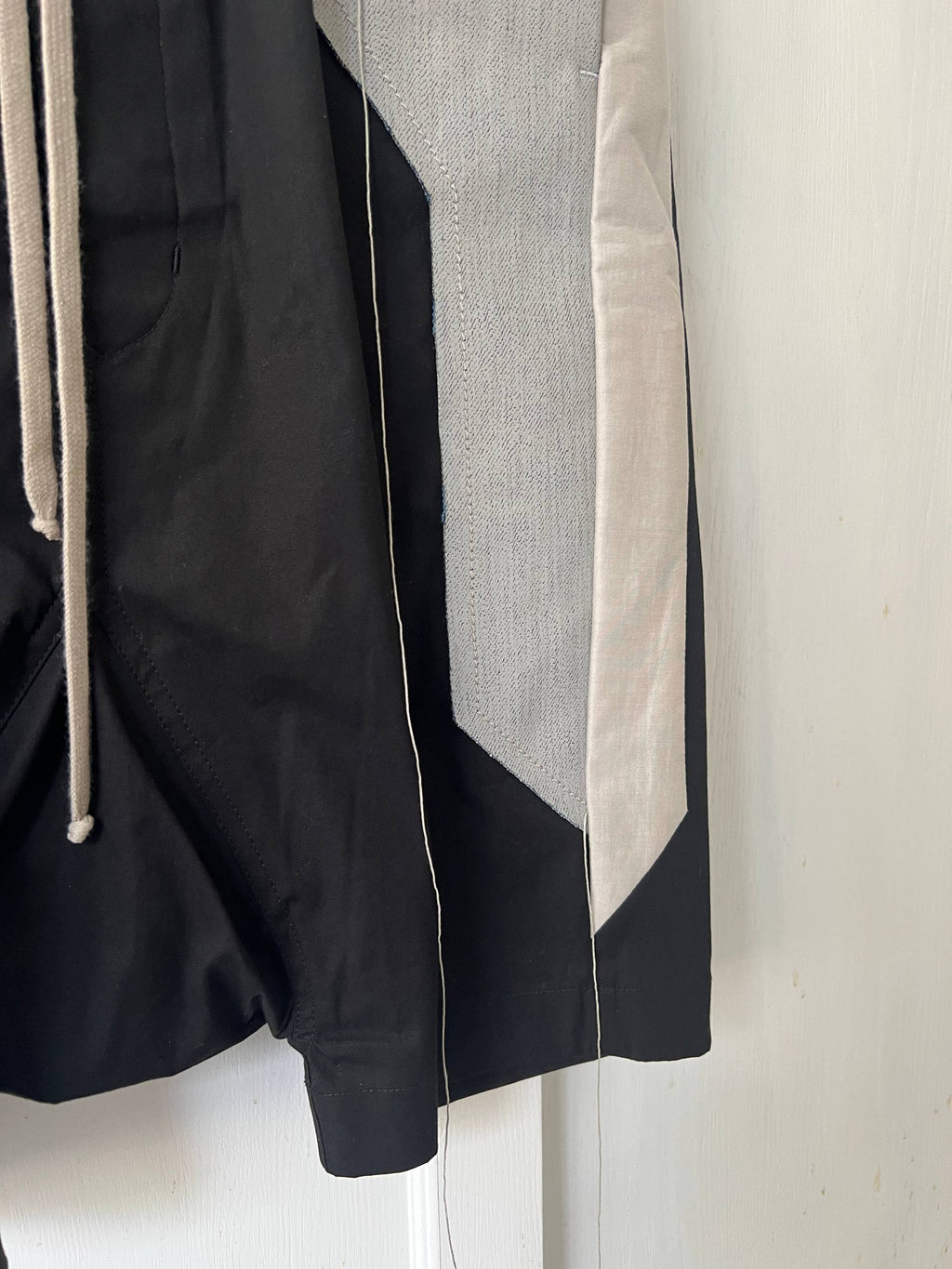 SS19 Rick Owens "Babel" Waxed Panel Pod Shorts