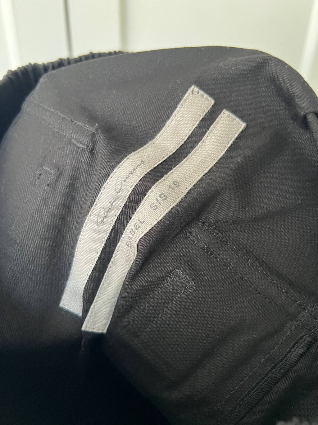 SS19 Rick Owens "Babel" Waxed Panel Pod Shorts