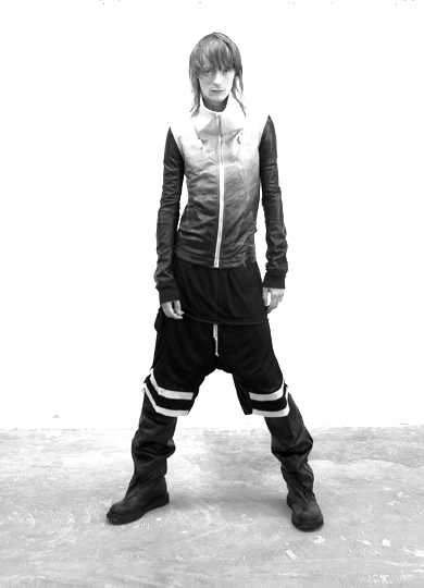 SS09 Rick Owens "Strutter" Funnel Neck Tyvek Gradient Lambskin Jacket